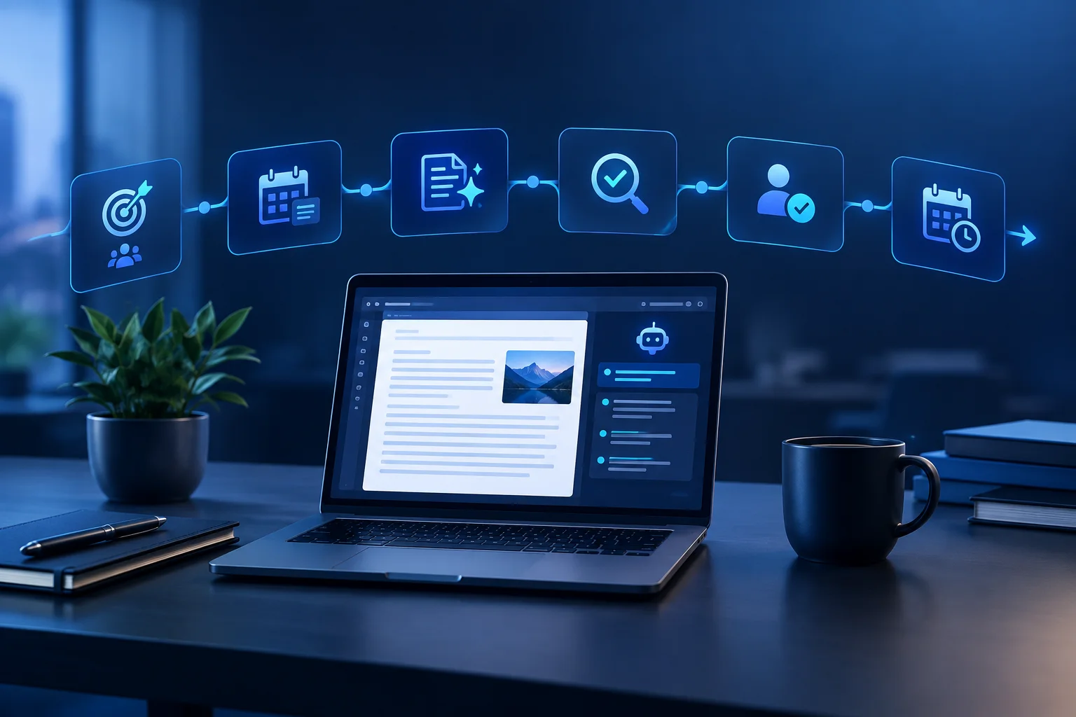 AI content marketing workflow: planning, approval and publishing